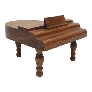 Wooden Dollhouse Baby Grand Piano Vintage 1950s Miniature Solid Wood